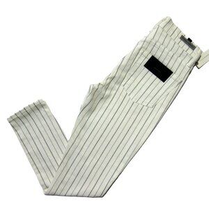 NWT Citizens of Humanity Rocket Crop in Cream Stripe High Rise Skinny Jeans 25